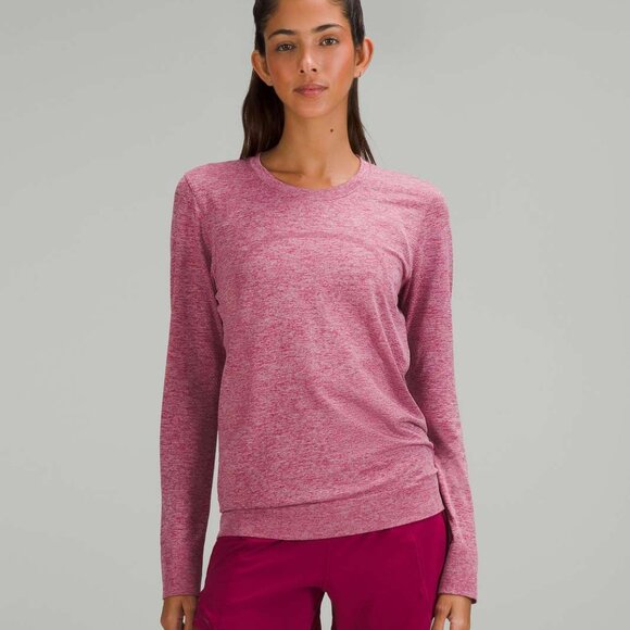 lululemon athletica Tops - Lululemon Swiftly Relaxed Long Sleeve in Pomegranate/Pink Peony